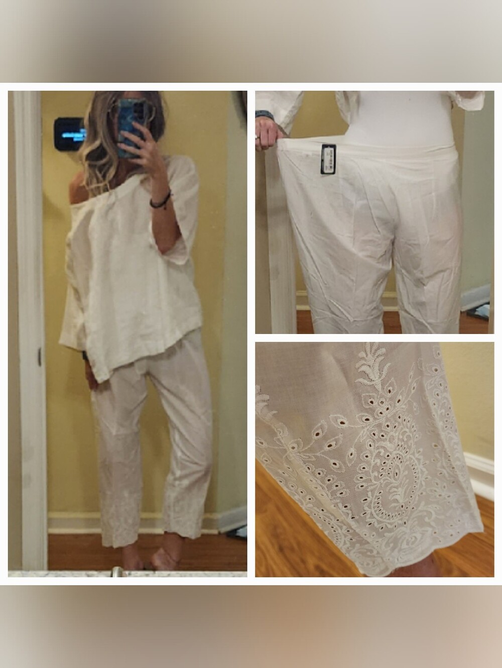 NWT Light Summer Capri Bloomers Eyelet Detail